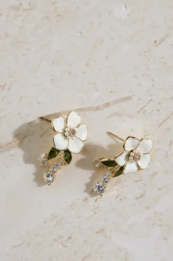 Earrings>Hello Molly 18K Gold Plated In Full Bloom Earrings Gold