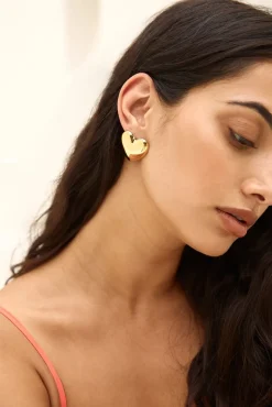 Earrings>Hello Molly 18k Gold Plated Lover Earrings Gold