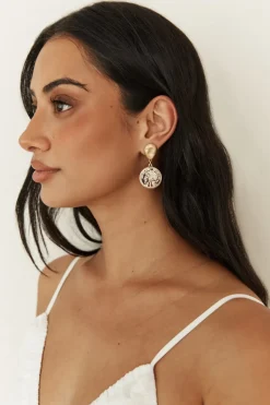 Earrings>Hello Molly 18K Gold Plated Lucky Coin Earrings Gold