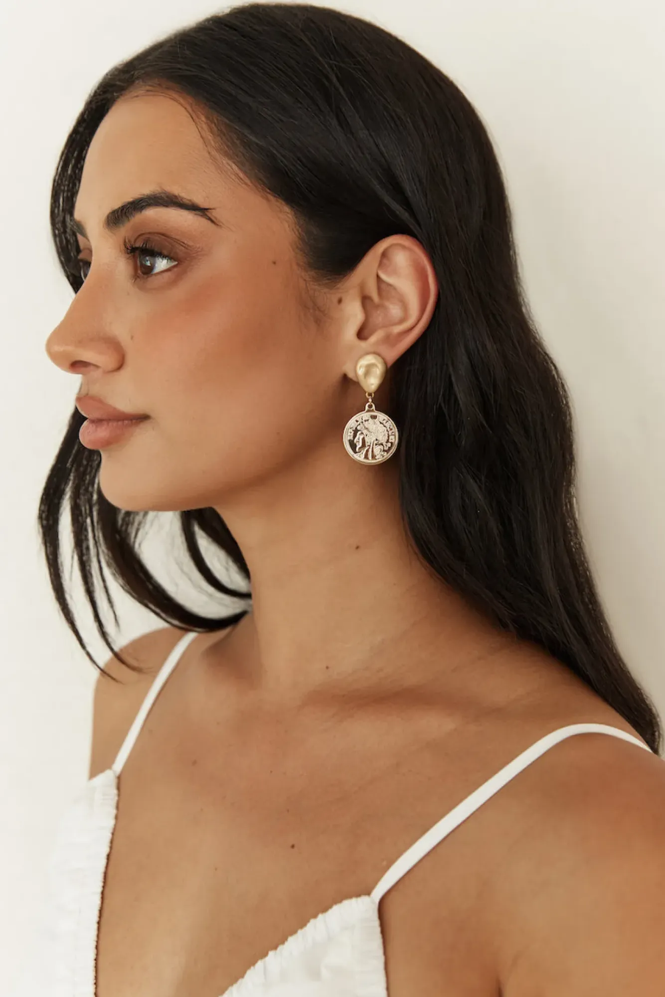 Earrings>Hello Molly 18K Gold Plated Lucky Coin Earrings Gold