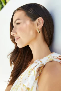Earrings>Hello Molly 18K Gold Plated On Trend Earrings Gold
