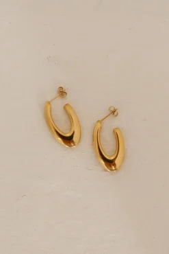 Earrings>Hello Molly 18K Gold Plated Perfect Hoop Earrings Gold
