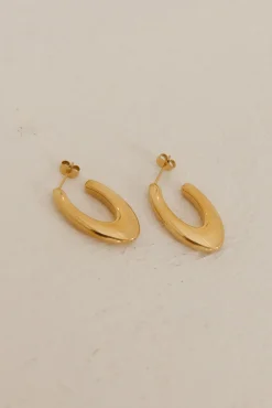 Earrings>Hello Molly 18K Gold Plated Perfect Hoop Earrings Gold