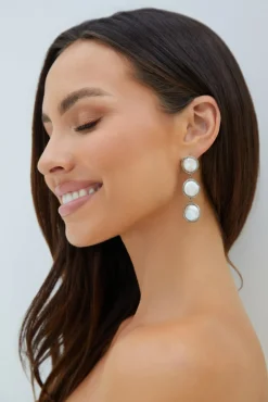 Earrings>Hello Molly 18K Gold Plated Precious Pearls Earrings Silver