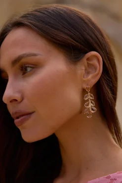 Earrings>Hello Molly 18K Gold Plated Quartz Gems Earrings Gold