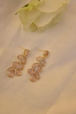 Earrings>Hello Molly 18K Gold Plated Quartz Gems Earrings Gold