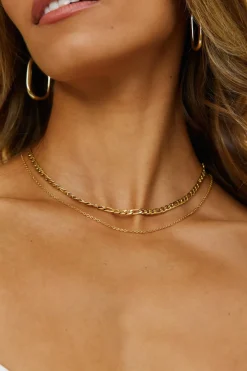 Necklaces>Hello Molly 18k Gold Plated Rendezvous Necklace Gold