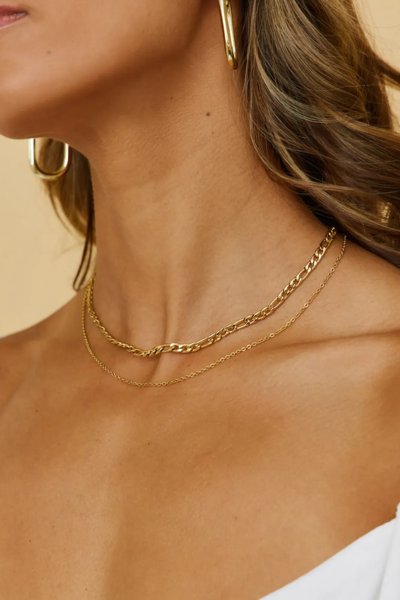 Necklaces>Hello Molly 18k Gold Plated Rendezvous Necklace Gold