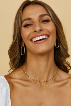 Necklaces>Hello Molly 18k Gold Plated Rendezvous Necklace Gold