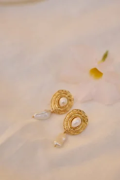 Earrings>Hello Molly 18K Gold Plated Ripple Effect Earrings Gold