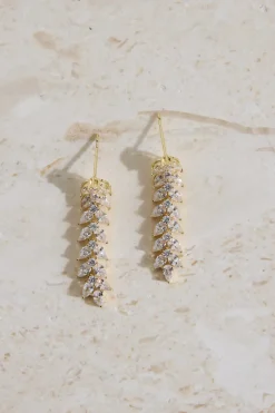 Earrings>Hello Molly 18K Gold Plated Shimmer Spark Earrings Gold