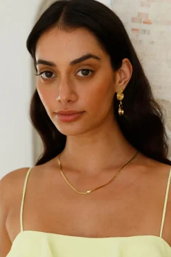 Necklaces>Hello Molly 18k Gold Plated Sleek Snake Necklace Gold