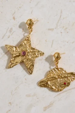 Earrings>Hello Molly 18K Gold Plated Universal Beauty Earrings Gold