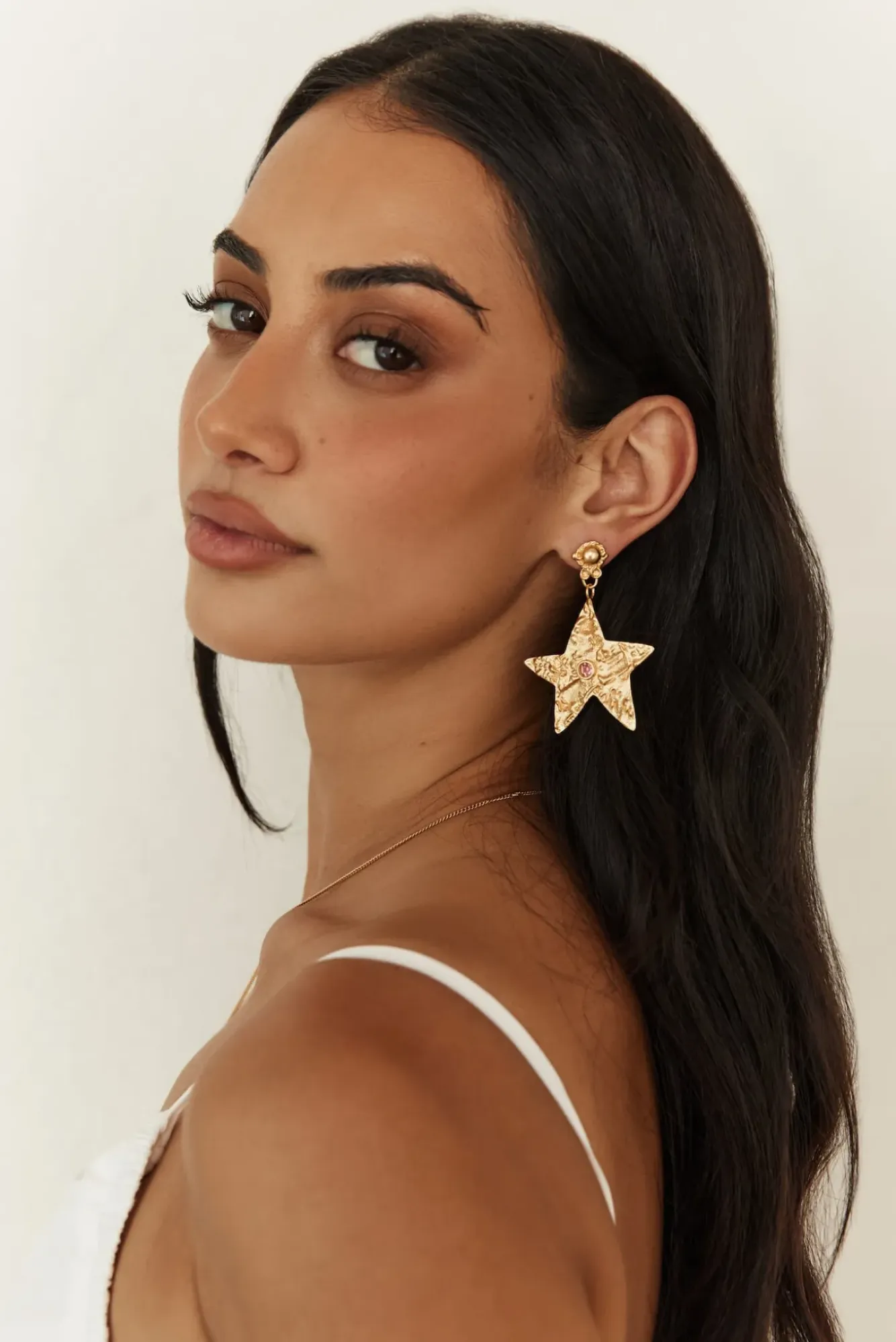 Earrings>Hello Molly 18K Gold Plated Universal Beauty Earrings Gold