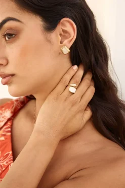 Earrings>Hello Molly 14k Gold Plated Wander Far Earrings Gold