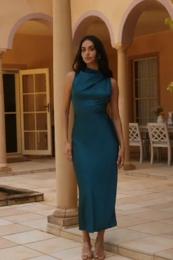 Wedding Guest Dresses|Cocktail Dresses>Hello Molly Kiki Waters Midi Dress Teal