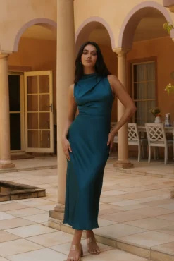Wedding Guest Dresses|Cocktail Dresses>Hello Molly Kiki Waters Midi Dress Teal