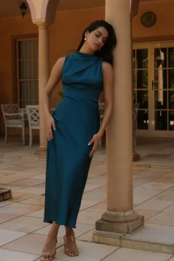 Wedding Guest Dresses|Cocktail Dresses>Hello Molly Kiki Waters Midi Dress Teal