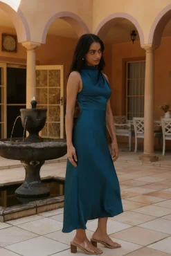 Wedding Guest Dresses|Cocktail Dresses>Hello Molly Kiki Waters Midi Dress Teal