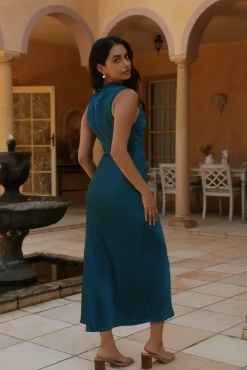 Wedding Guest Dresses|Cocktail Dresses>Hello Molly Kiki Waters Midi Dress Teal