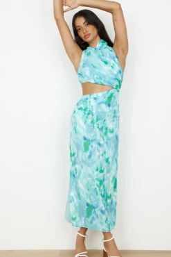 Wedding Guest Dresses|Flowy Dresses>Hello Molly Kiss From The Ocean Midi Dress Blue