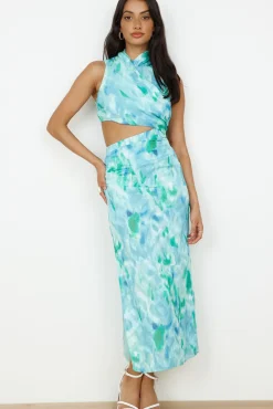 Wedding Guest Dresses|Flowy Dresses>Hello Molly Kiss From The Ocean Midi Dress Blue