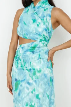 Wedding Guest Dresses|Flowy Dresses>Hello Molly Kiss From The Ocean Midi Dress Blue
