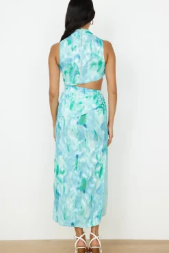 Wedding Guest Dresses|Flowy Dresses>Hello Molly Kiss From The Ocean Midi Dress Blue