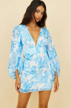 Vacation Dresses|Brunch Dresses>Hello Molly Kiss Kiss Dress Blue