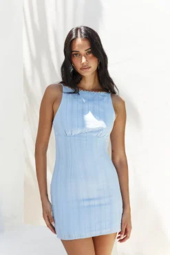 Date Night Dresses|Brunch Dresses>Hello Molly Kiss Me Quick Mini Dress Blue