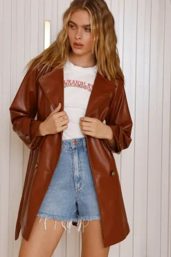 Jackets|Coats>Hello Molly Kiss Of Venus Trench Coat Brown