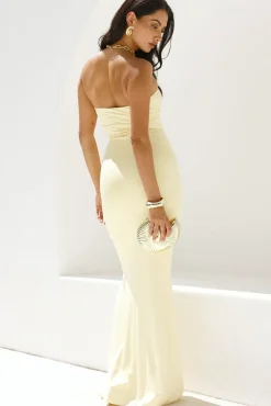 Wedding Guest Dresses|Formal Dresses>RUNAWAY THE LABEL Kleo Strapless Maxi Dress Yellow