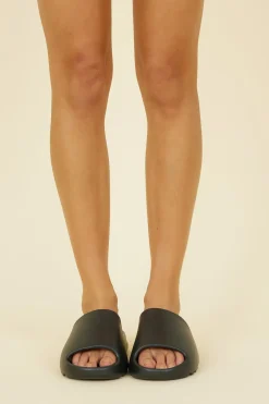 Slides>Hello Molly LABEL ATHLETIC Slides Black