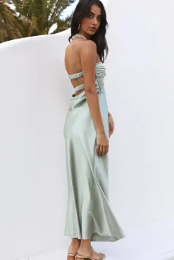 Wedding Guest Dresses|Formal Dresses>Hello Molly Laced With Gold Maxi Dress Sage
