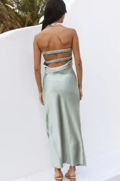 Wedding Guest Dresses|Formal Dresses>Hello Molly Laced With Gold Maxi Dress Sage