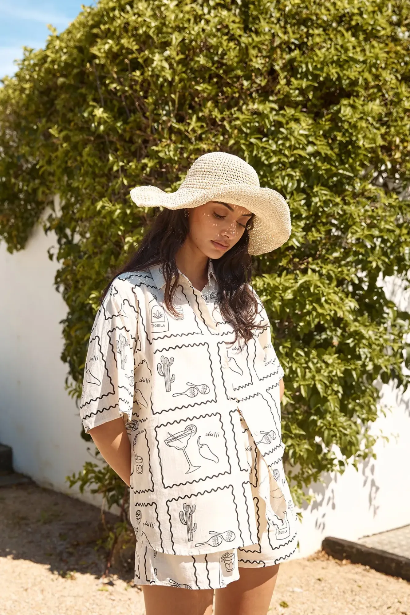 Two-Piece Shorts Set>Hello Molly La Fiesta Set Beige