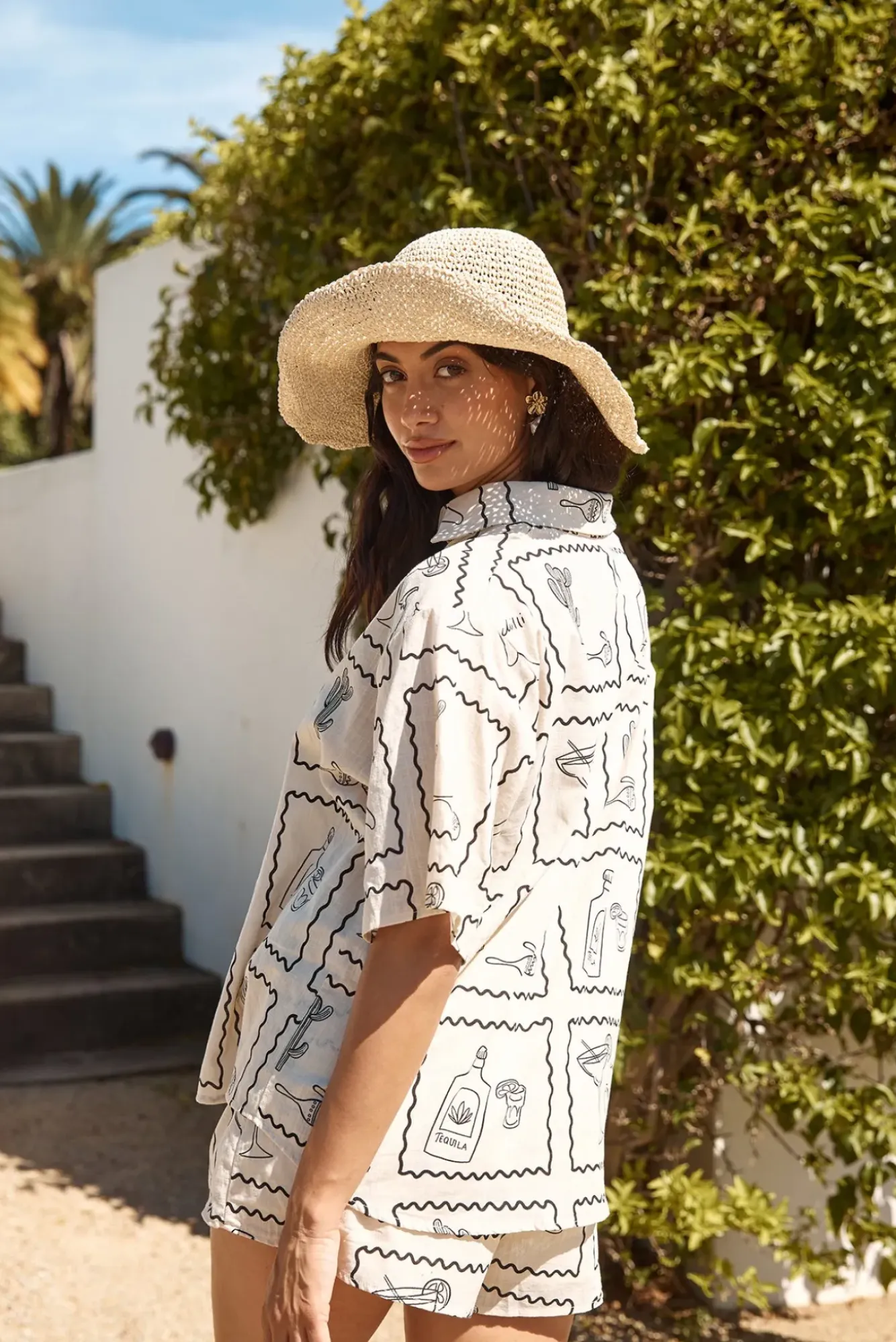 Two-Piece Shorts Set>Hello Molly La Fiesta Set Beige