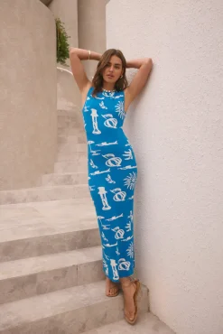 Vacation Dresses|Spring Break Dresses>Hello Molly Laguna Maxi Dress Blue