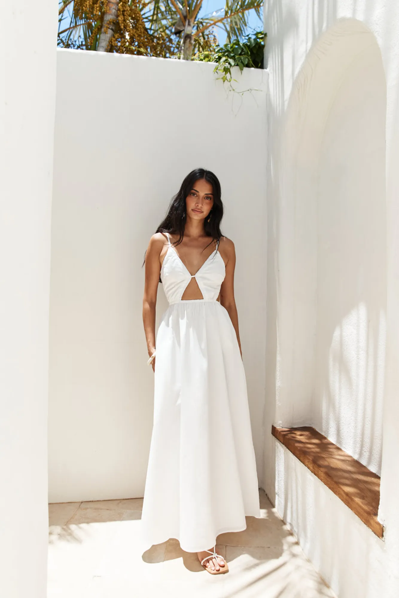 White Dresses|Maxi Dresses>Hello Molly Lantern Trail Maxi Dress White