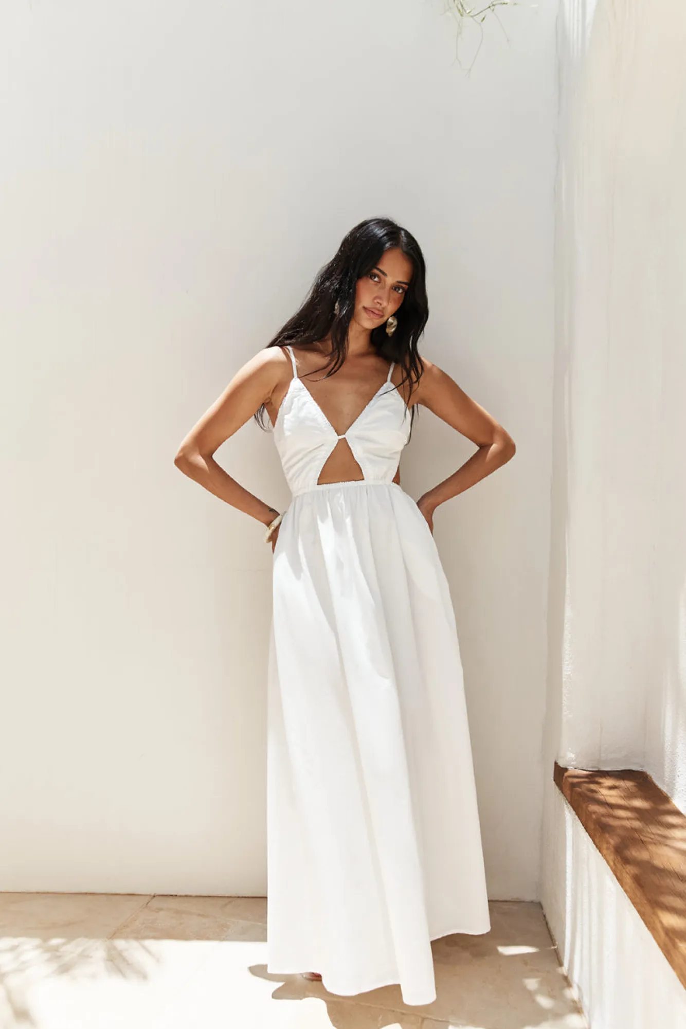 White Dresses|Maxi Dresses>Hello Molly Lantern Trail Maxi Dress White