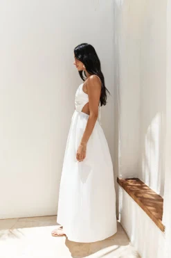 White Dresses|Maxi Dresses>Hello Molly Lantern Trail Maxi Dress White