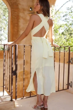 Vacation Dresses|Spring Break Dresses>Hello Molly Late Night Maxi Dress Yellow