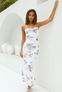 Cocktail Dresses|Brunch Dresses>Hello Molly Lavender Love Mesh Maxi Dress Purple
