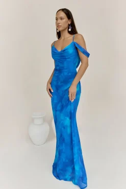 Wedding Guest Dresses|Cocktail Dresses>RUNAWAY THE LABEL Lavoni Maxi Dress Ramona Blue