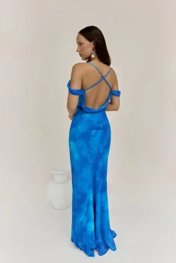 Wedding Guest Dresses|Cocktail Dresses>RUNAWAY THE LABEL Lavoni Maxi Dress Ramona Blue