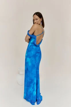 Wedding Guest Dresses|Cocktail Dresses>RUNAWAY THE LABEL Lavoni Maxi Dress Ramona Blue