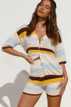 Two-Piece Shorts Set>Hello Molly Lazy Sunday Set Multi