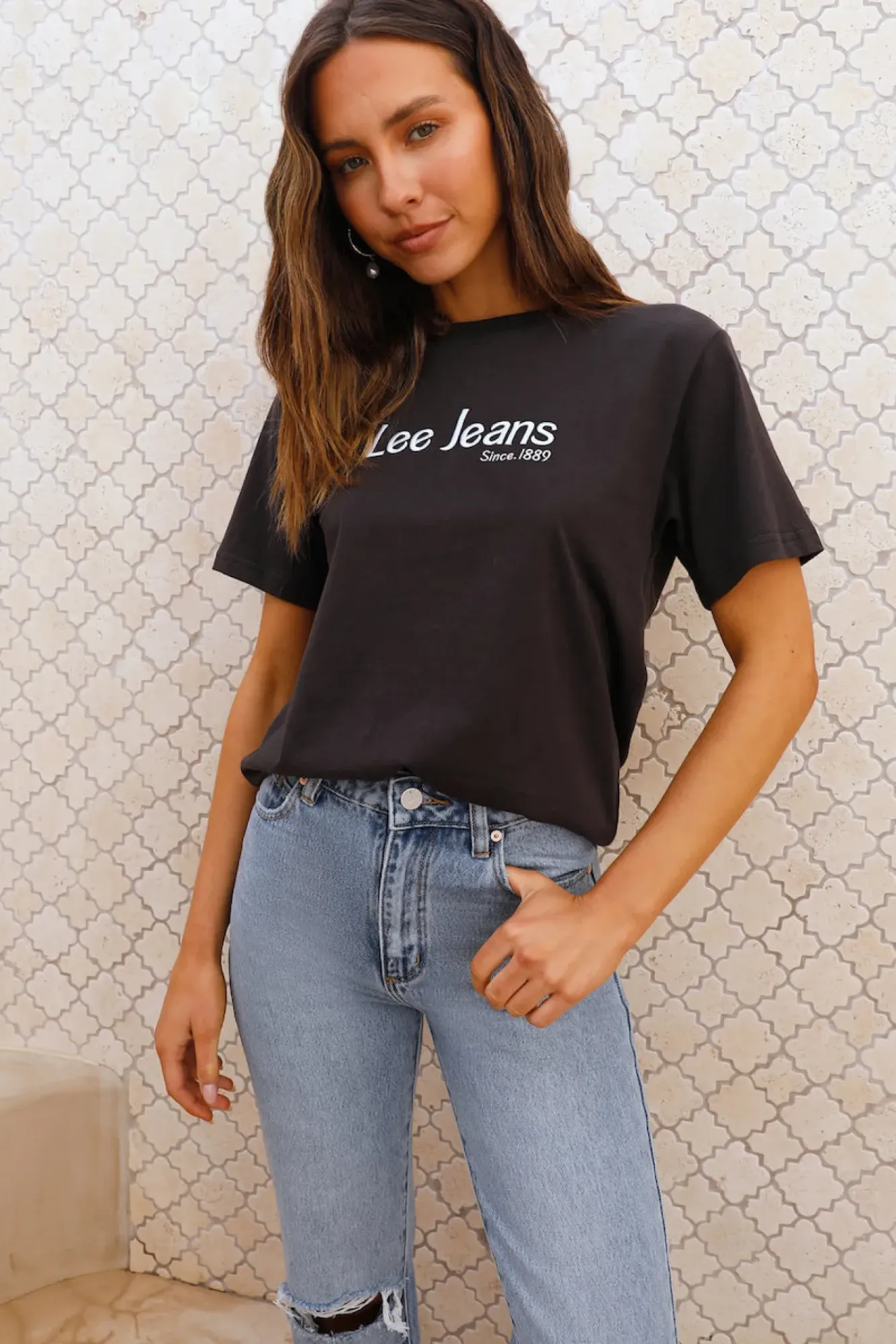 Shirts|Cropped>Lee Classic Tee Off-Kilter Black