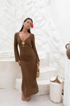 Vacation Dresses|Spring Break Dresses>Hello Molly Leilani Maxi Dress Chocolate