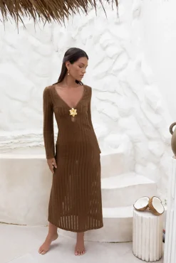 Vacation Dresses|Spring Break Dresses>Hello Molly Leilani Maxi Dress Chocolate